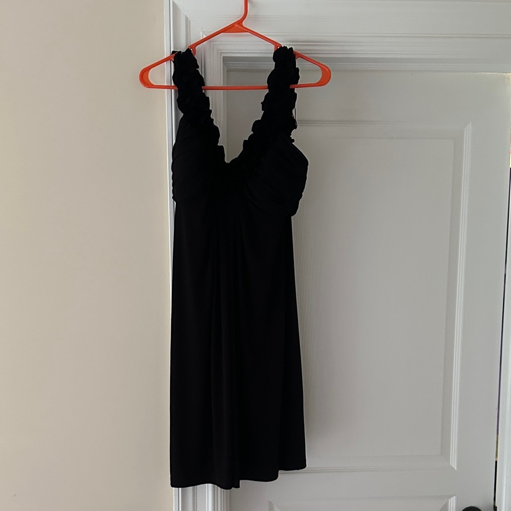 Maggy London Chic Black Ruffled Dress